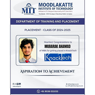 MITK MBA Students placement
