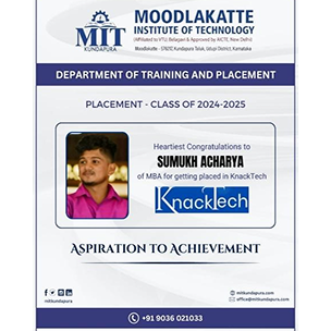 MITK MBA Students placement