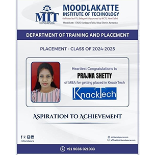 MITK MBA Students placement