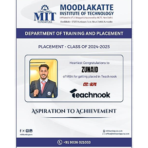 MITK MBA Students placement