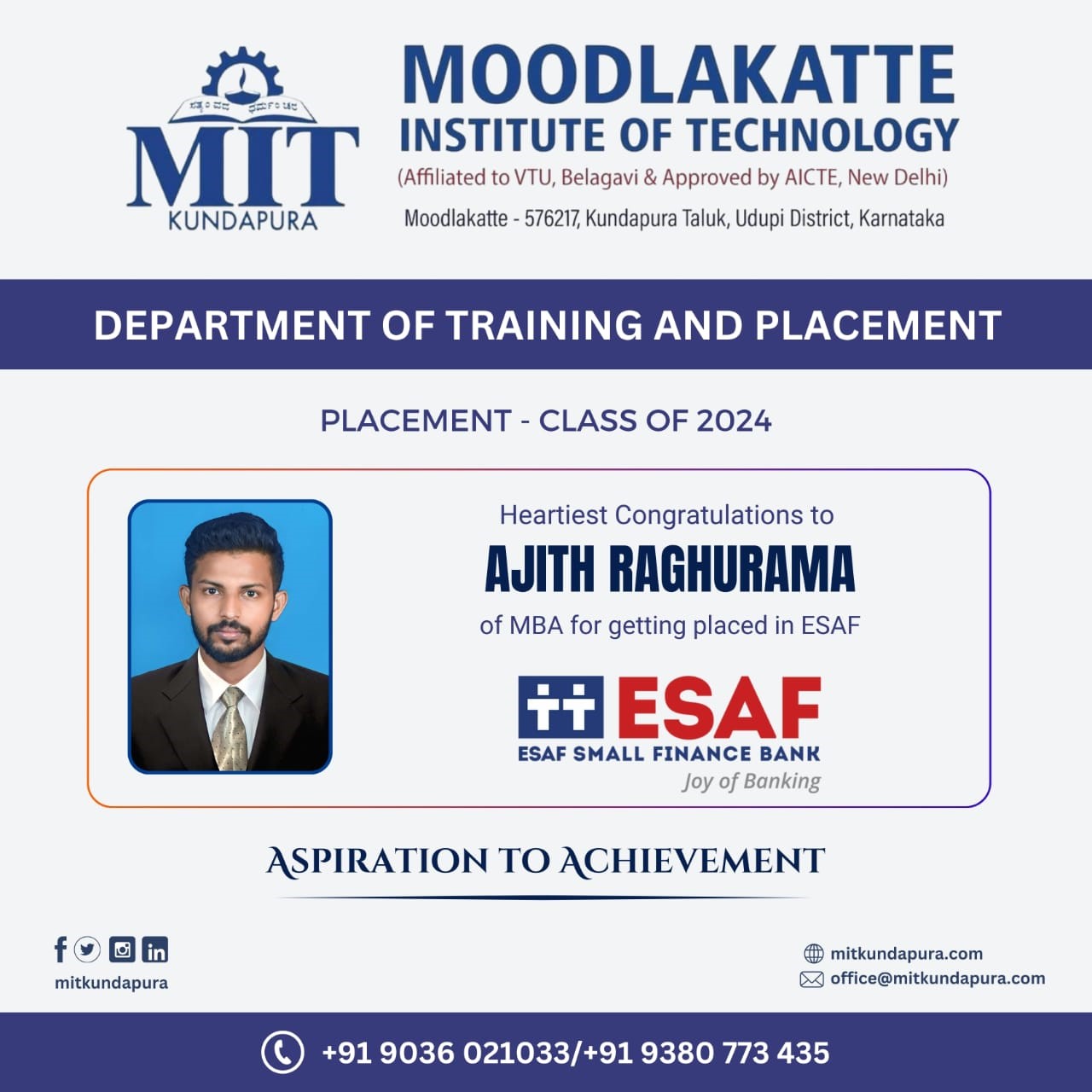 MITK MBA Students placement